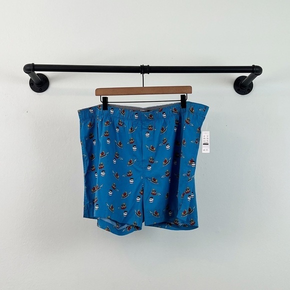 NWT J. Crew Men’s Printed Cotton Boxers Blue Dog Print - Picture 2 of 5